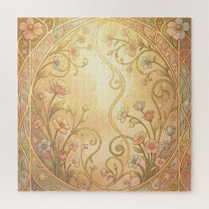Puzzle Marco floral Art Nouveau borde ornamental vintage
