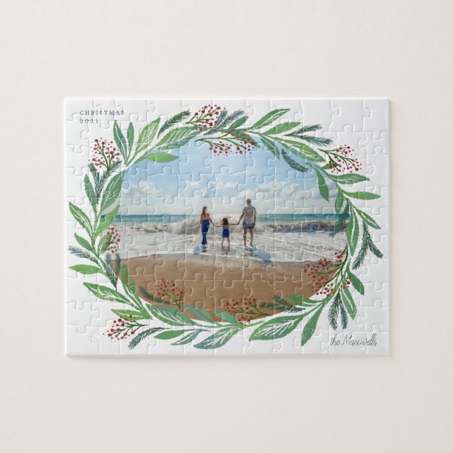 Puzzle  Marco fotográfico de hoja blanca ilustrada (Horizontal)