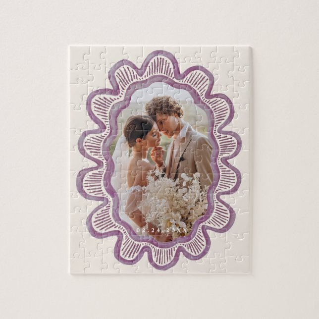 Puzzle Marco fotográfico ovalado de cigalas pintadas a ma (Vertical)