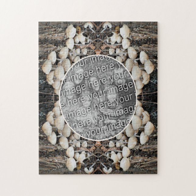 Puzzle Marco natural de hongos salvajes Añadir tu propia  (Vertical)