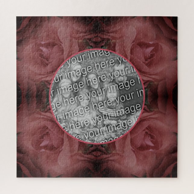 Puzzle Marco natural de las flores rojas Añadir la foto (Vertical)