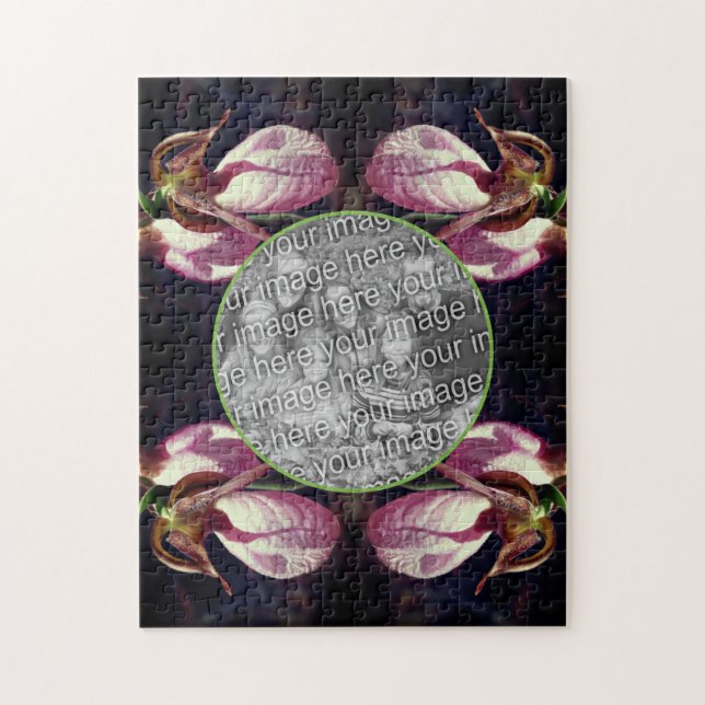 Puzzle Marco Orquídea Wild Pink Lady Slipper Añadir tu fo (Vertical)