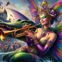 Mardi Gras Blond y Claude el lagarto