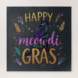 Puzzle Mardi Gras con gato