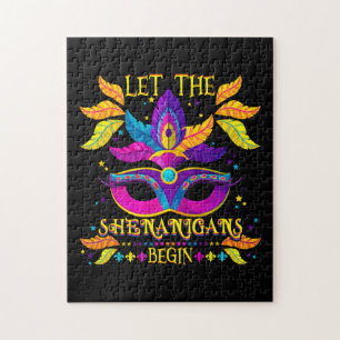 Puzzle Mardi Gras Costume Let The Shenanigans Begin Mask