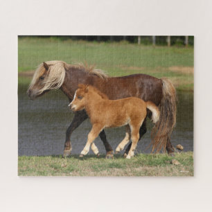 Puzzle Mare en miniatura y peatones caminando a orillas d