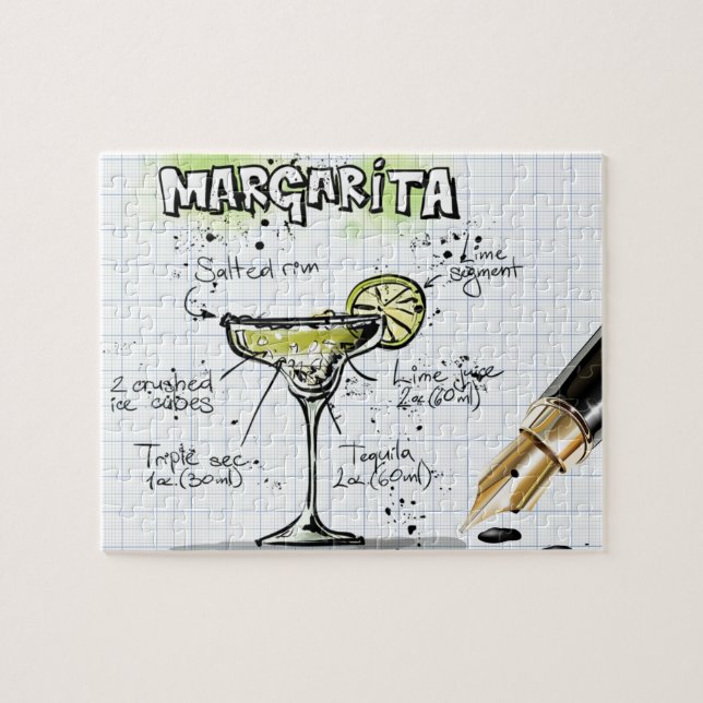 Puzzle Margarita Cocktail Receta (Horizontal)