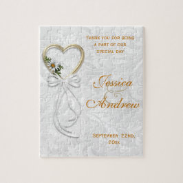 Puzzle Margarita Romántica, Corazón de Oro y Cinta Blanca