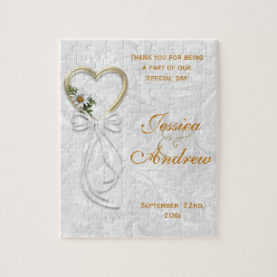 Puzzle Margarita Romántica, Corazón de Oro y Cinta Blanca
