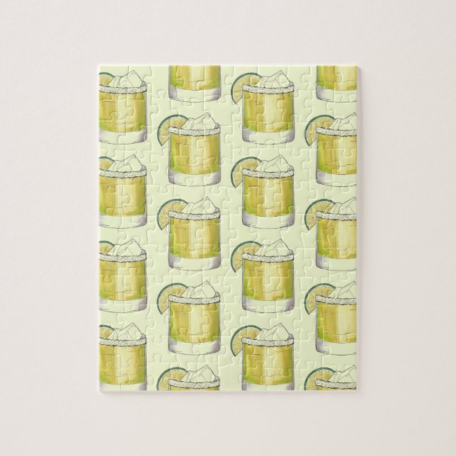 Puzzle Margarita Summer Cocktail Mezcla bebida Lime Green (Vertical)