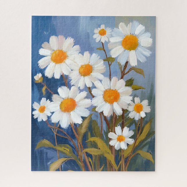 Puzzle Margaritas Acuarela Flores Pintadas (Vertical)
