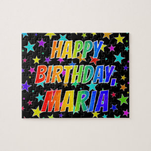 Puzzle "MARIA" Nombre, Diversión "FELIZ CUMPLEAÑOS"