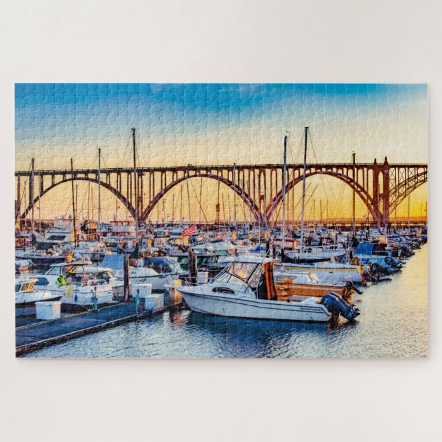 Puzzle Marina de la Bahía Yaquina en la Costa de Oregón d (Horizontal)