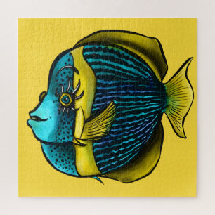 Puzzle Marines Acuáticos De Pescado Graciosos Bajo El Mar