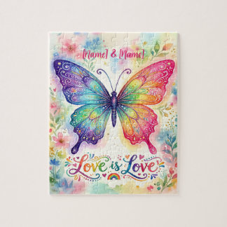 Puzzle Mariposa Arcoíris Acuarela "El amor es amor"