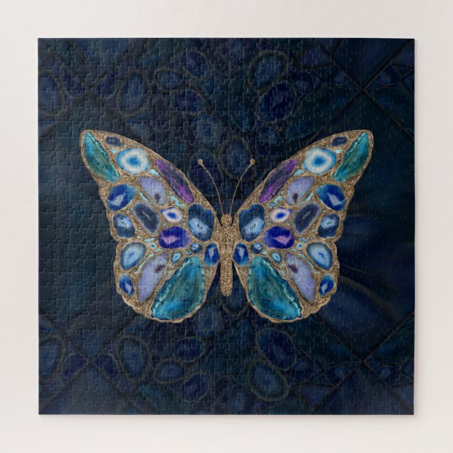 Puzzle Mariposa azul y morado (Vertical)