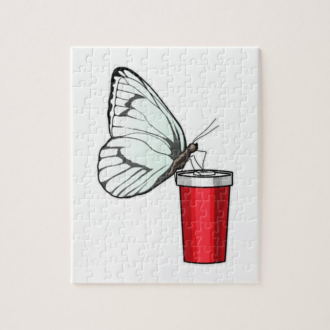 Puzzle Mariposa Beber Mug (Vertical)