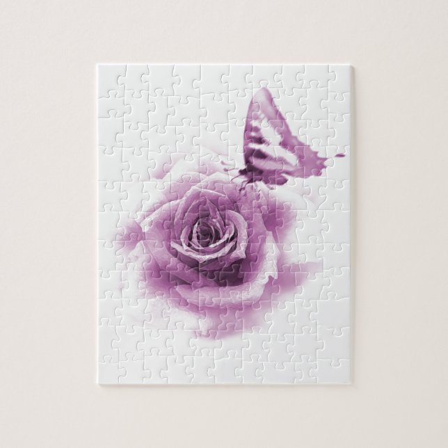 Puzzle Mariposa color de rosa púrpura (Vertical)