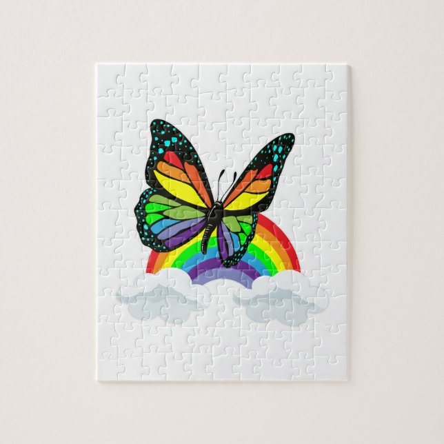 Puzzle Mariposa con arcoiris (Vertical)