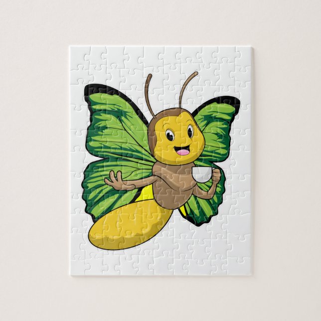 Puzzle Mariposa con taza de café (Vertical)