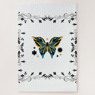 Puzzle Mariposa Crepuscular – Armonía de Contraste Floral