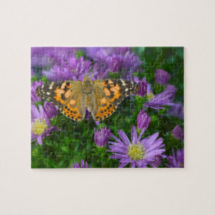 Puzzle Mariposa de ala angulosa en flor de cono