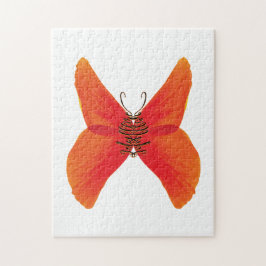 Puzzle Mariposa de amapola roja naranja con su nombre