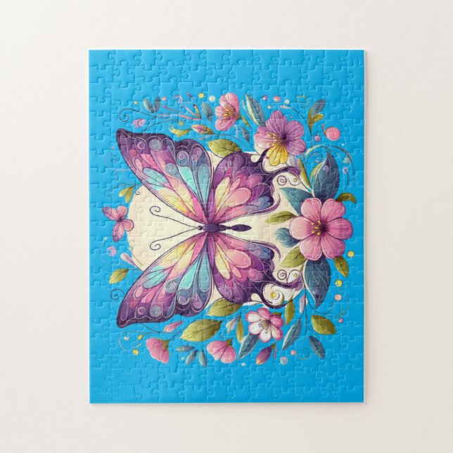 Puzzle Mariposa de colores vivos (Vertical)