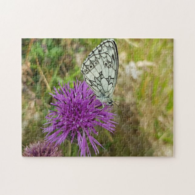 Puzzle Mariposa de cuadros (Horizontal)