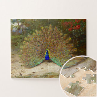 Puzzle Mariposa de pavo real y pavo real, Ilustracion de 