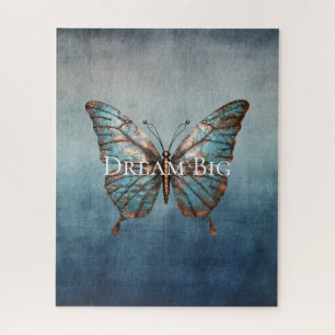 Puzzle Mariposa de textura gris azul