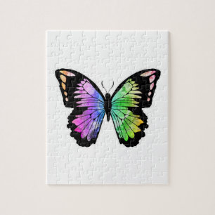 Puzzle Mariposa en colores arcoiris