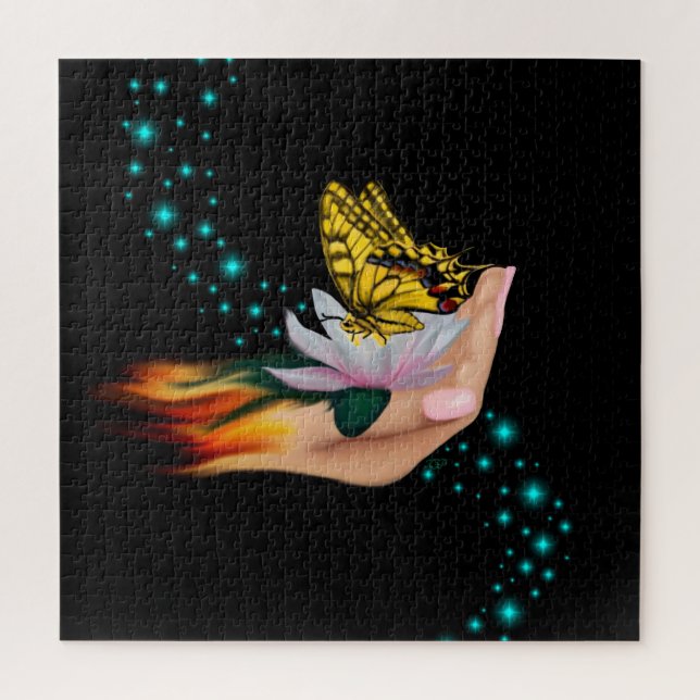 Puzzle Mariposa en Lotus Bloom (Vertical)