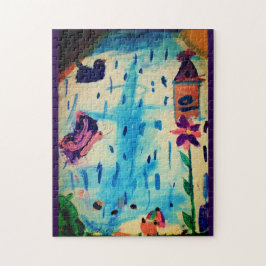 Puzzle Mariposa en un día de lluvia