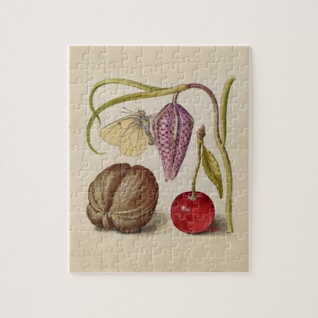 Puzzle Mariposa Flor de nuez de nuez de flores de cerezo  (Vertical)