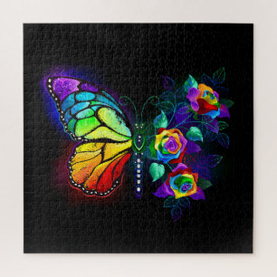 Puzzle Mariposa florida arcoiris