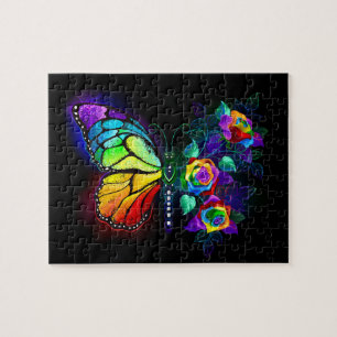 Puzzle Mariposa florida arcoiris