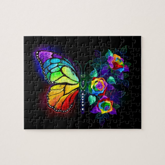 Puzzle Mariposa florida arcoiris (Horizontal)