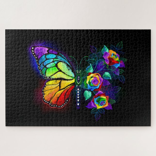 Puzzle Mariposa florida arcoiris (Horizontal)