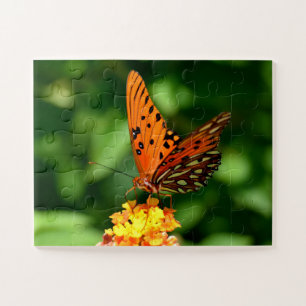 Puzzle Mariposa Gulf fritillary estirada