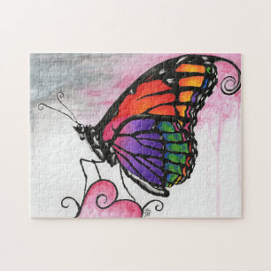Puzzle Mariposa Monarca Arcoíris Arte de Fantasía Origina