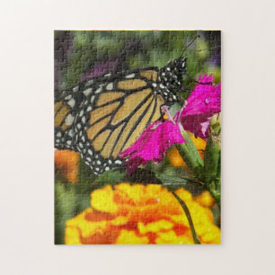 Puzzle Mariposa monarca en oro rosado