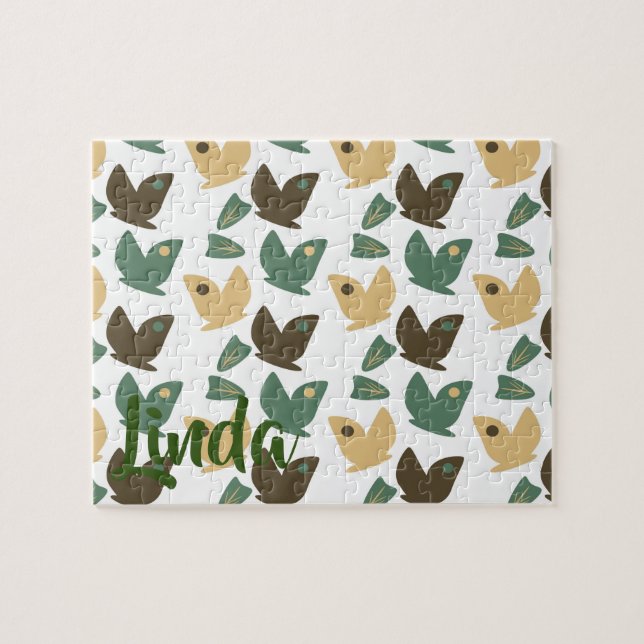 Puzzle Mariposa natural y vegetación floral (Horizontal)