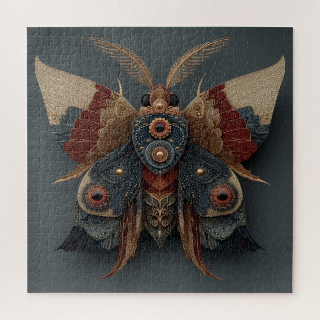 Puzzle Mariposa Nocturna 3D Simétrica Ornamentada con Ace (Vertical)