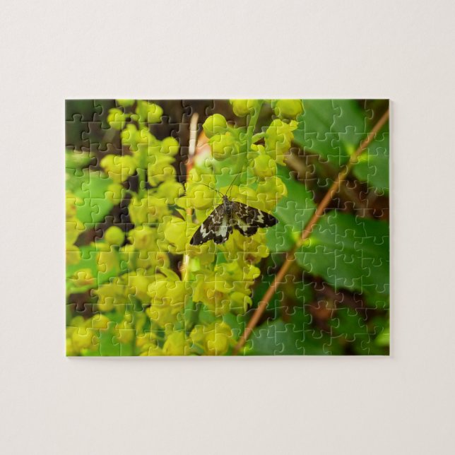 Puzzle Mariposa secuoya y flores silvestres (Horizontal)
