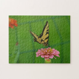 Puzzle Mariposa Soñada En Zinnia Rosa