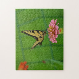 Puzzle Mariposa Soñada En Zinnia Rosa
