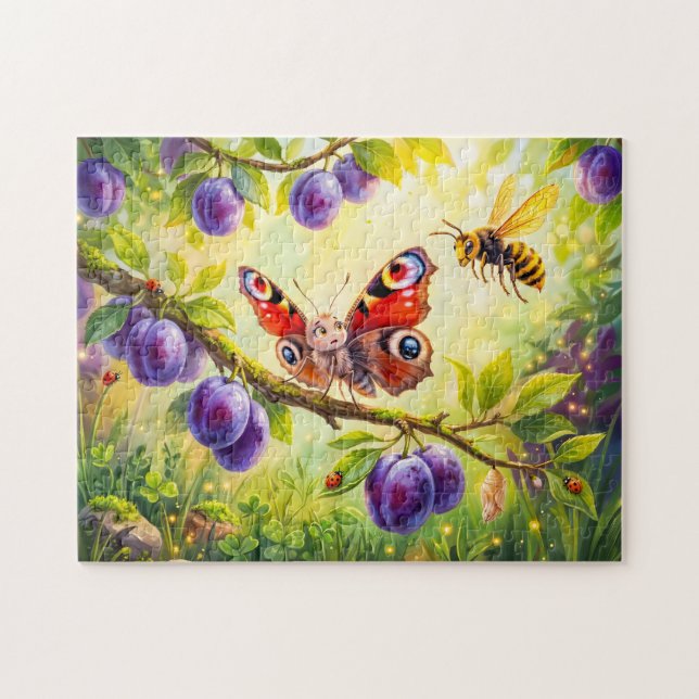 Puzzle Mariposa teme avispa en ciruelo (Horizontal)