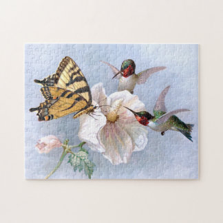 Puzzle Mariposa y colibríes