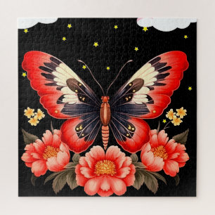 Puzzle Mariposa y flores están en este magnífico